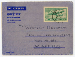 Aérogramme.India.Mahrashtra State Poona 4 Via Freudenstadt Germany.Entier Postal.circa 1962. - Storia Postale