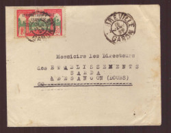 Lettre Gabon Cachet Libreville 1929 Timbre Surchargé Afrique Equatoriale Française N°103 Pour Besançon Doubs - Storia Postale