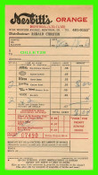 FACTURE DE : SOFT DRINK, NESBITT'S ORANGE, Ave WESTERN, MONTRÉAL, QUÉBEC - FACTURE DE 3,04$ No 07490 EN 1966- - Canada