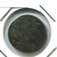 1745 UTRECHT VOC DUIT NEERLANDÉS NETHERLANDS Colonial Moneda #VOC1665.10.E - Indes Neerlandesas