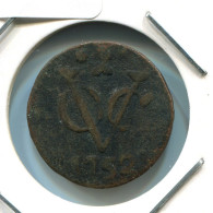 1752 ZEALAND VOC DUIT NEERLANDÉS NETHERLANDS Colonial Moneda #VOC1911.10.E - Niederländisch-Indien