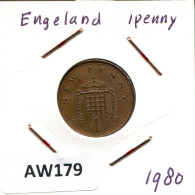 NEW PENNY 1980 UK GBAN BRETAÑA GREAT BRITAIN Moneda #AW179.E - 1 Penny & 1 New Penny