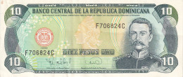 BILLETE DE REP. DOMINICANA DE 10 PESOS ORO DEL AÑO 1996 SERIE F (BANKNOTE) - Dominicaine