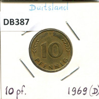 10 PFENNIG 1969 D BRD ALEMANIA Moneda GERMANY #DB387.E - 10 Pfennig