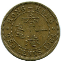 10 CENTS 1964 HONG KONG Moneda #BA159.E - Hongkong