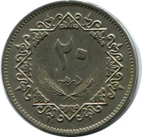20 DIRHAMS 1975 LIBIA LIBYA Islámico Moneda #AH615.3.E - Libia