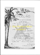 NOEL 1946 BASE AERIENNE OUAKAM DAKAR SENEGAL PROGRAMME SUR PAPIER PHOTO TAILLE 23X16 CM - Luchtvaart