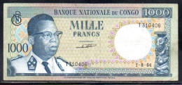 659-Congo 1000fr 1964 T310 - Democratic Republic Of The Congo & Zaire