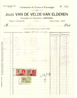 Facture 1932 Leefdael Jules Van De Velde - Van Elderen Commerce De Grains Et Fourrages TP Fiscaux - Alimentaire