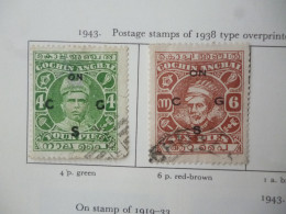 COCHIN KING GEORGE VI USED OR MH STAMPS - Cochin