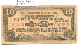 PHILIPPINES  GUERILLA   BOHOL Province10 Centavos # 131 D  Papier épais état NEUF - Philippines