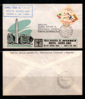 CA743- COVERAUCTION!!!.- COLOMBIA - 1964 - FIRST FLIGHT BOGOTA-BUENOS AIRES - FLAGS / SPORTS - Enveloppes