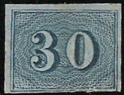 2682B - BRASIL - 1854 - MI#:20 - MINT - 30 R. BLUE . - Ungebraucht