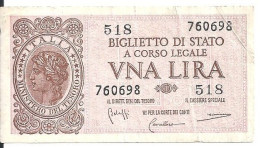 ITALIE 1 LIRE 1944 VF P 29 B - Regno D'Italia – 1 Lira