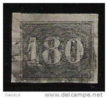 2683A - BRASIL - 1849 - MI#:16 - USED - 180 R. BLACK. CAT VAL: 75.00 EUROS - Gebraucht