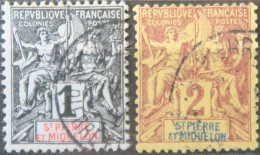 R2141/122 - 1892 - S.P.M. - N°59 à 60 Oblitérés - Used Stamps
