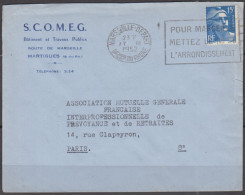 Enveloppe Pub De MARSEILLE-DEPART  " S.C.O.M.E.G. "   Le 7 III 1952 Avec FLIER  " METTEZ..." Et  Mne De GANDON 15F - Covers & Documents