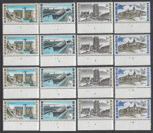 Belgique COB 1466 à 1469  ** (MNH) - Planches 1 à 4, Série Complète (2) - 1961-1970