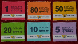 POLAND 1998 POSTAGE DUE FULL SET OF 6 NHM TAXE PORTOMARKEN Mi.169-74 Fi D152-7 POLOGNE POLEN POLONIA POLSKA - Portomarken