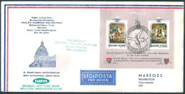 C3742c Hungary SPM Politician President Washington Horse Flight Building Air Mail - George Washington