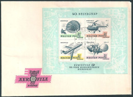 C3746 Hungary Space Transport Airplane Helicopter Parachute S/S FDC Cover - Fallschirmspringen