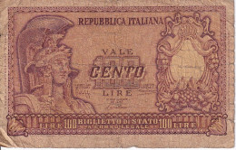 BILLETE DE ITALIA DE 100 LIRAS DEL AÑO 1951  (BANKNOTE) - 100 Liras