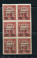 Russia 1924 Leningrad Flood Issue Block Of 6 W 3 ERRORs MNH RRR 14921 - Unused Stamps