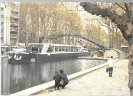 CPA-1990-PENICHE PROMENADE-LE COMPIEGNE-sur E Canal STMartin Paris-E.p.s-TBE - Péniches