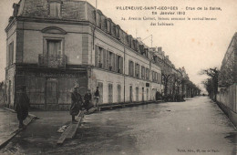 Villeneuve Saint Georges - Avenue Carnot Pendant La Crue De La Seine Fin Janvier 1910 - Vins Restaurant THOMAS - Villeneuve Saint Georges