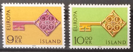 1968 - Iceland - MNH - Stylized Key - 2 Stamps - Unused Stamps