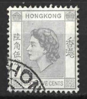 HONK KONG.....QUEEN ELIZABETH II...(1952-22..)..." 1954.."....SG186....(CAT.VAL.£19...)....CDS....VFU.. - Used Stamps