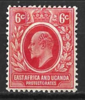 K,U,T....KING EDWARD VII..(1901-10..)..." 1907.."...6c.......SG36.....MH... - East Africa & Uganda Protectorates