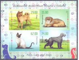 2015. Kyrgyzstan, Cats & Dogs, S/s IMPERFORATED, Mint/** - Kirghizistan