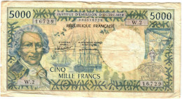 French Polynesia Papeete 5000 Francs 1985 G (sig 4) - Papeete (Polinesia Francesa 1914-1985)