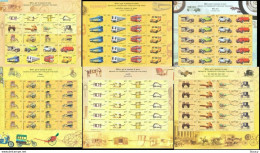 India 2017 Means Of Transport Through Ages Complete Set Of 6 Full Sheetlets (5 Different + 1 All Stamps Mix Sheet) MNH - Diligences