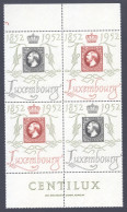 Luxembourg, 1952, Stamp Centenary, Centilux Stamp Exhibition, MNH Block, Michel 488-489 - Ungebraucht