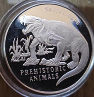 Laos 50 Kip 1993. Silver. Prehistoric Animals - Zavrokton - Laos