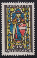 1967 Österreich, Mi:AT 1252, Sn:AT 804, Yt:AT 1086, Glasfenster, Markgraf Leopold Der Heilige (um 1075-1136) - Glas & Fenster