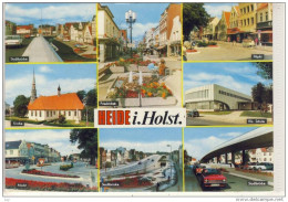 HEIDE I. Holst. - Mehrbildkarte M. KFZ Schule, Stadtbrücke, Markt, Friedrichstr. ..... - Heide