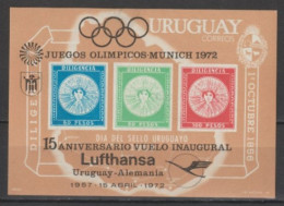 URUGUAY - 1972 - BLOCS JEUX OLYMPIQUES - YVERT N°21 ** MNH  - COTE = 30 EUR - Uruguay