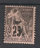 COCHINCHINE - 1886-87 - N°Yv. 4 - Type Alphée Dubois 5 Sur 25c Noir Sur Rose - Neuf (*) / MNG - Nuevos