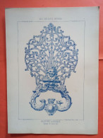 LES METAUX OUVRES 1884 LITHO FER FONTE CUIVRE ZINC " HEURTOIR EN BRONZE EPOQUE DE LOUIS XIV " 1 PLANCHE - Architecture