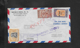 LETTRE SUR TIMBRE DU PANAMA CACHET CORREO AERRO TRASATLANTICO EN R POUR MONTRE LUXOR OB LE LOCLE SUISSE : - Panama