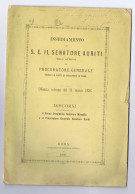 FRANCESCO AURITI ( GUARDIAGRELE / CHIETI ) INSEDIAMENTO UFFCIO PROCURATORE GENERALE - AUTOGRAFO - 1886 (V9) - Libri Antichi