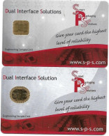 @+ Lot De 2 Cartes à Puce Dual Interface Solution SPS (Engineering Sample Card) - Puces Differentes - Exhibition Cards