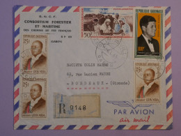 BQ18 GABON  TRES  BELLE LETTRE RECOM.  1974 A BORDEAUX  FRANCE  ++ AFF.  PLAISANT++ - Gabon (1960-...)