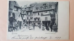 Gruss Aus Mulhouse Mussbrunnenstrasse , Commerces , Timbre Privé De Mulhouse , Rare - Mulhouse