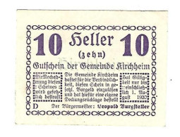 **Austria Notgeld Kirchheim 10 Heller  447/1 Cat Val 4 ,00 Euro - Autriche