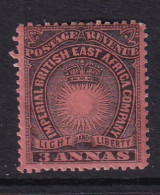 British East Africa: 1890/95   Light & Liberty   SG8    3a   Black/dull Red    MH - Africa Orientale Britannica