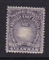 British East Africa: 1890/95   Light & Liberty   SG11    4½a   Dull Violet    MH - Brits Oost-Afrika